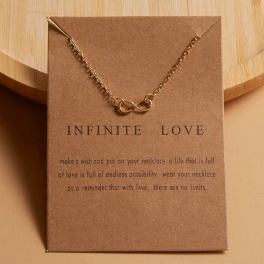 Golden Infinity Charm Necklace - Picture 1 of 3